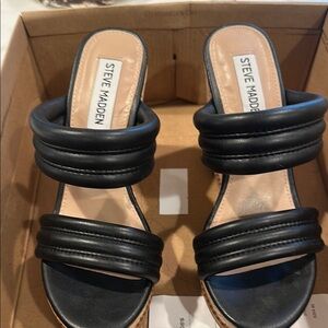 Steve Madden Black Slide Sandals with Cushioned Soles